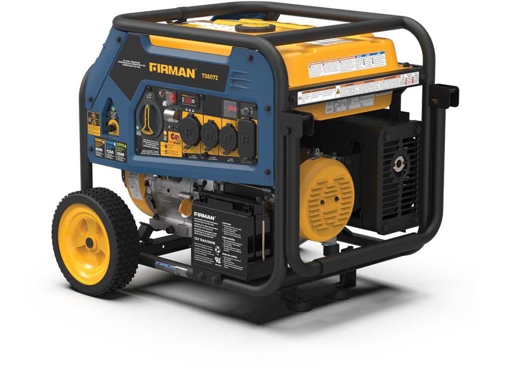 Firman T08072 8000W/10000W 50 Amp Tri-Fuel Electric Start Generator With CO Alert New
