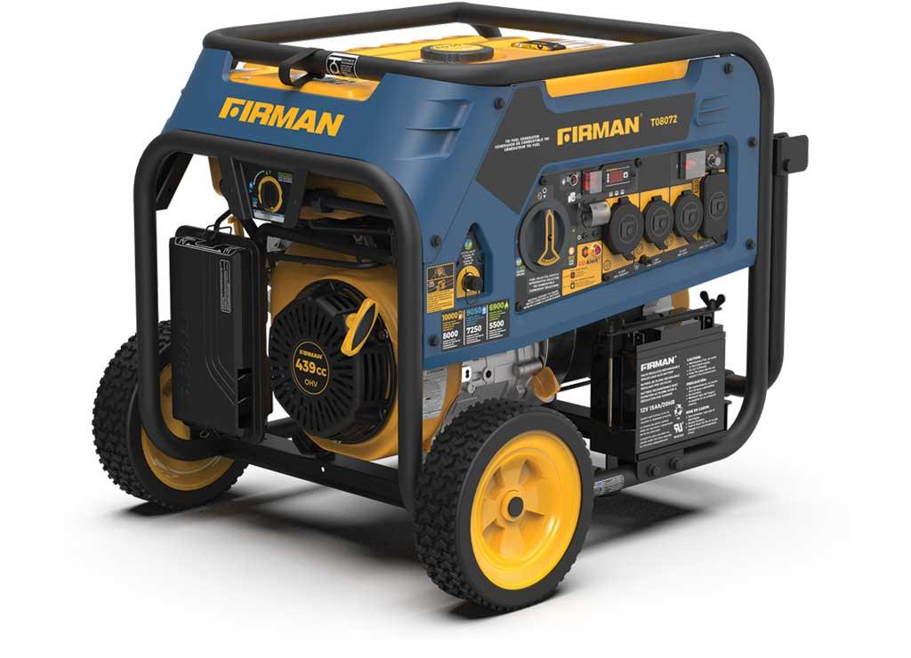 Firman T08072 8000W/10000W 50 Amp Tri-Fuel Electric Start Generator With CO Alert New