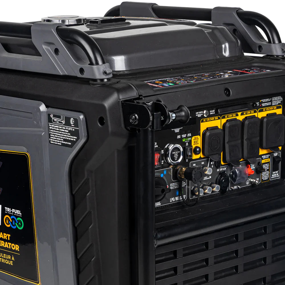 BE 8500W/10500W Inverter Generator Tri-Fuel Gas Liquid Propane Natural Gas Low THD Powerease Engine Electric Start