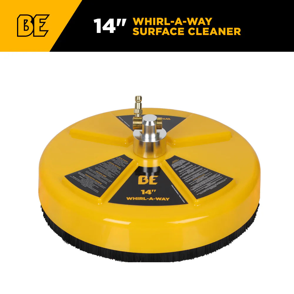 BE Power Equipment Whirl-A-Way 14’’ Surface Cleaner (4000 PSI 180°F) - Pressure Washers