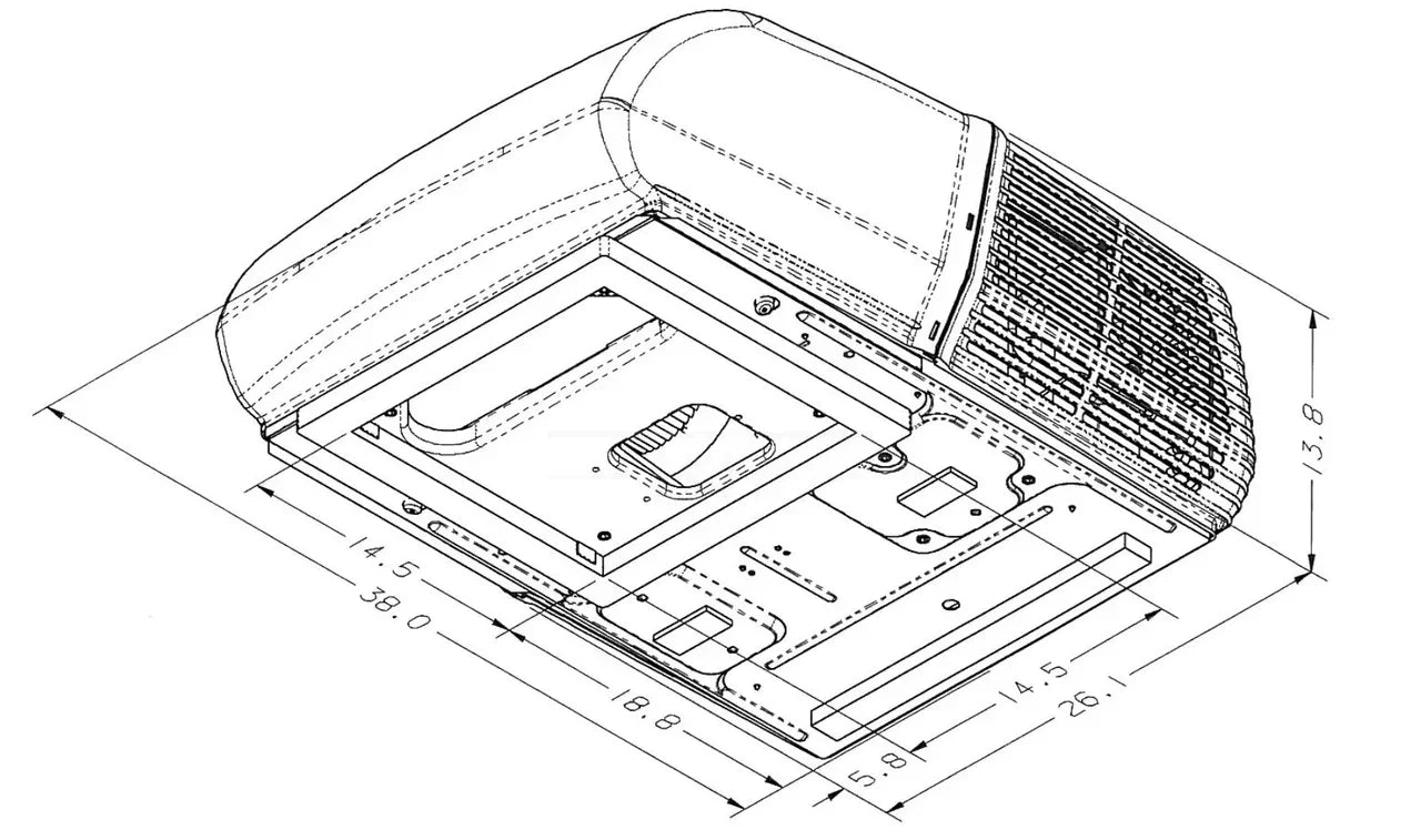 Coleman Mach 15 RV Air Conditioner 15,000 BTU Heat Pump Color White - RV HVAC