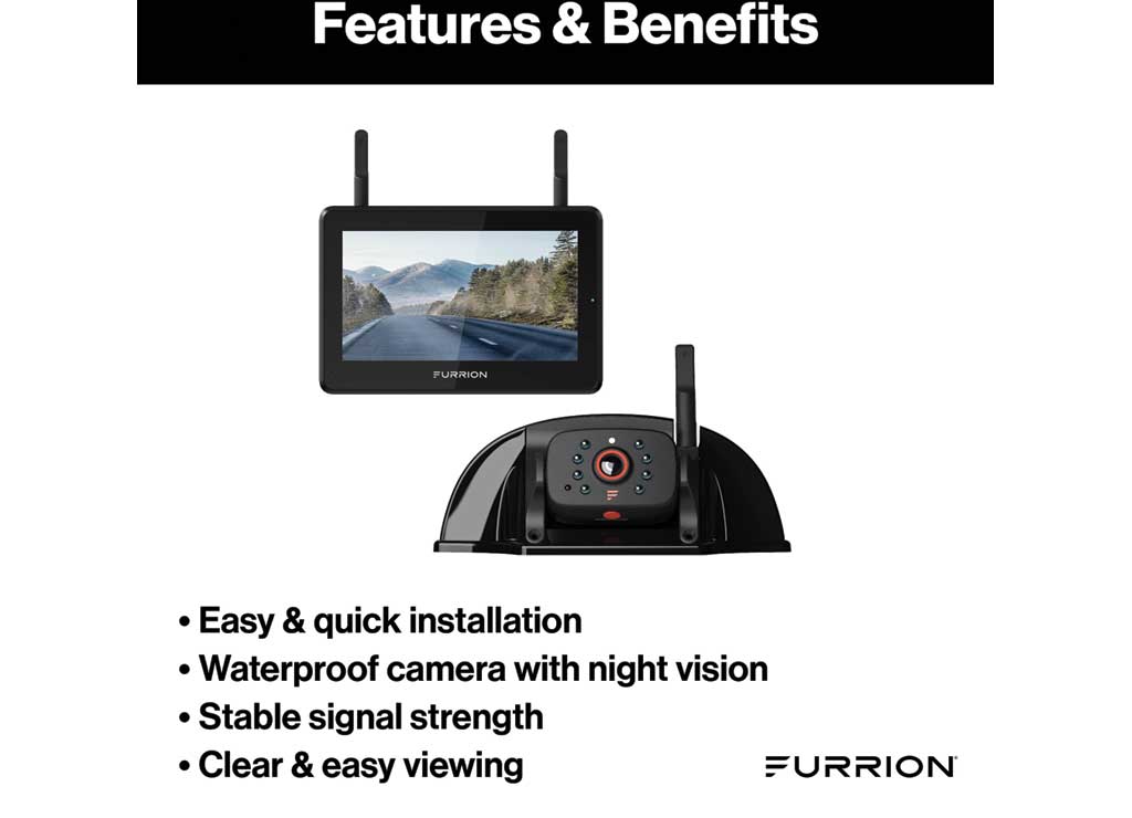 Furrion FOS5HTASF Vison S+ RV Backup Camera System 5’’ Monitor Rear Sharkfin Camera - Exterior Truck Parts