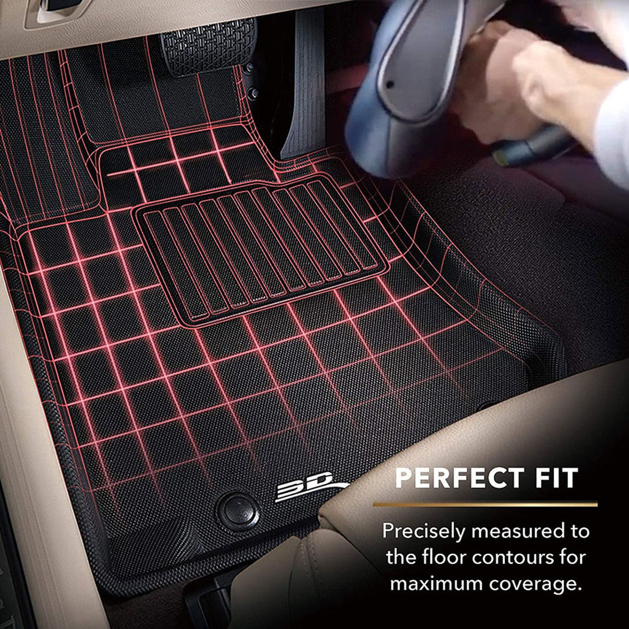 3D MAXPIDER Kagu Black All-Weather Floor Mats For Tesla Model Y 2021-2023 (L1TL02701509)