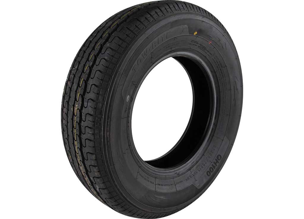 Tow-Rite Radial tire st225/75r15, load rating : d, 8-ply rated - 2,540 lbs