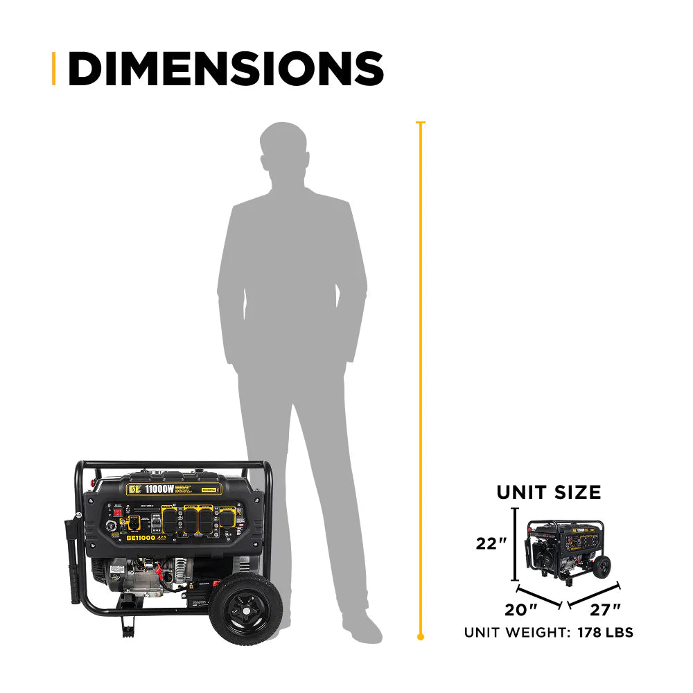 11,000 Watt Tri-Fuel Inverter Generator - BE11000 - Generator