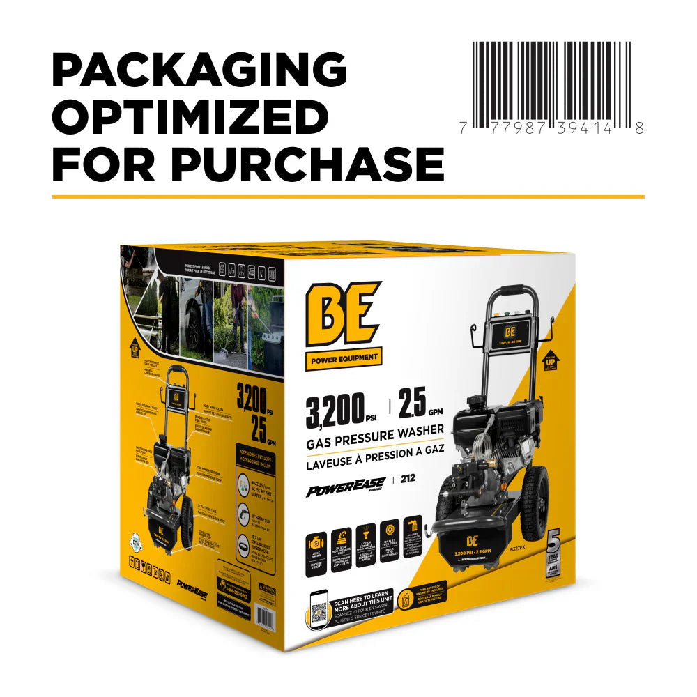 3,200 PSI 2.5 GPM Cold Water Gas Pressure Washer - B327PX - Pressure Washers