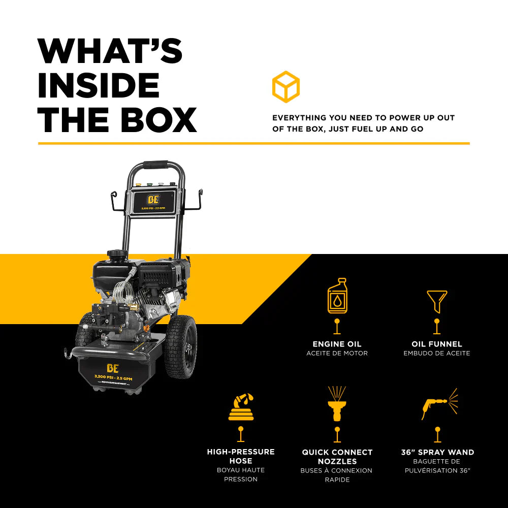3,200 PSI 2.5 GPM Cold Water Gas Pressure Washer - B327PX - Pressure Washers