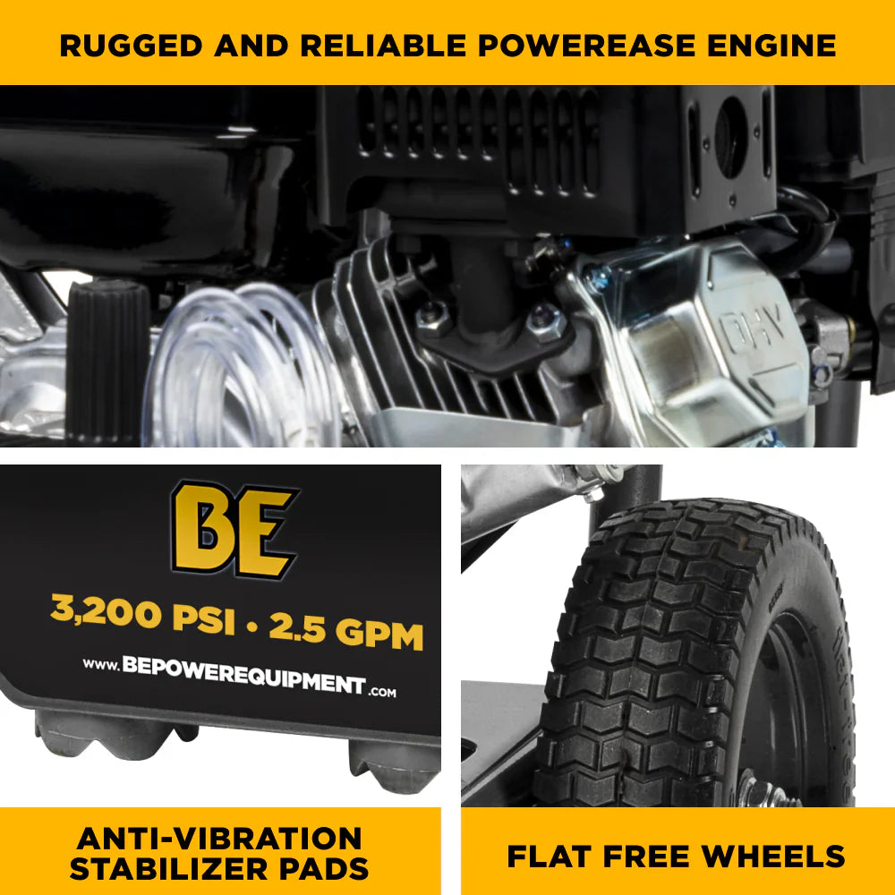 3,200 PSI 2.5 GPM Cold Water Gas Pressure Washer - B327PX - Pressure Washers
