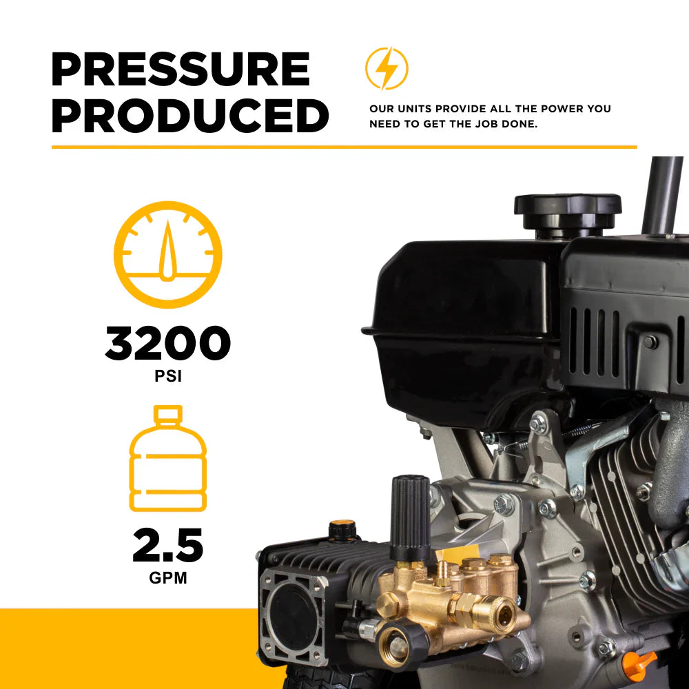 3,200 PSI 2.5 GPM Cold Water Gas Pressure Washer - B327PX - Pressure Washers