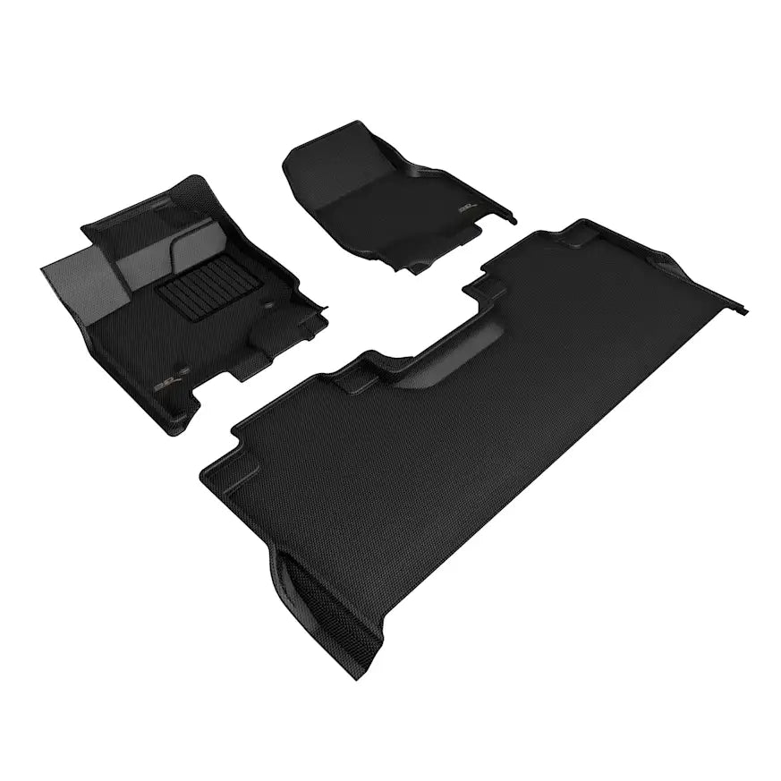 3D Mats USA® L1FR12801509 Front and Second Row Molded Floor Liner, Black Made of Rubber