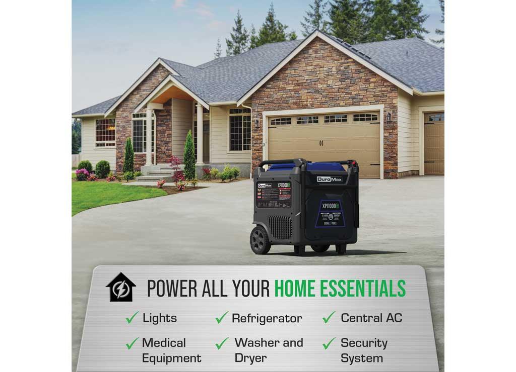 DuroMax, 11000 Dual Fuel Digital Inverter, Surge Watts 11000 Rated Watts 9000 Voltage 120/240 Model# XP11000iH