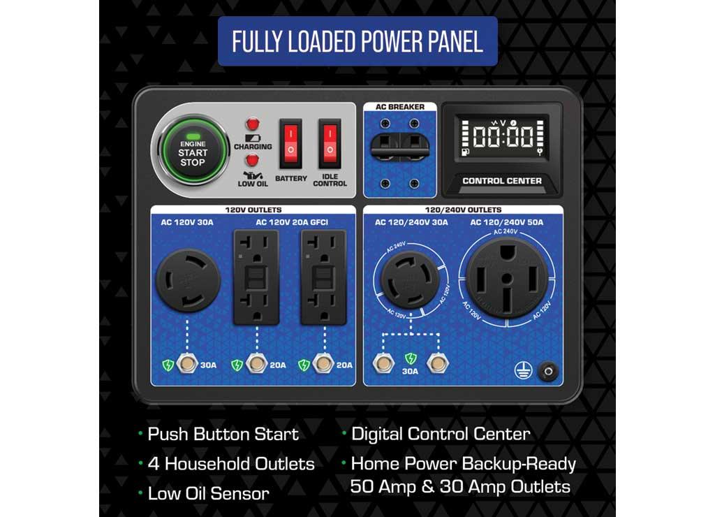 DuroMax Portable Tri-Fuel Generator with CO Alert, 13,000 Surge Watts, 10,500 Rated Watts, Electric Start, Model# XP13000HXT