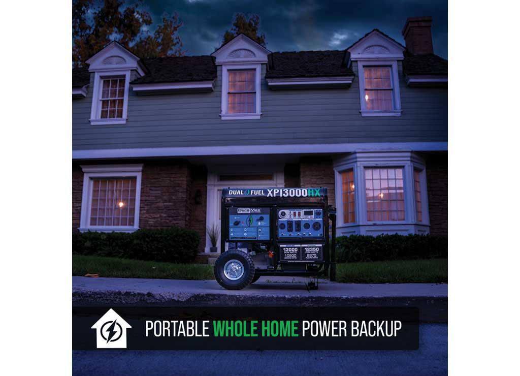DuroMax Portable Dual Fuel Generator, 13,000 Surge Watts, 10,500 Rated Watts, Electric Start