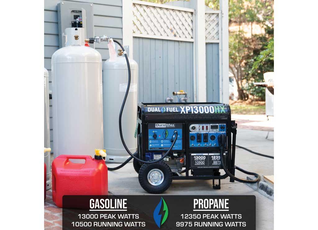 DuroMax Portable Dual Fuel Generator, 13,000 Surge Watts, 10,500 Rated Watts, Electric Start, Model# XP13000HX