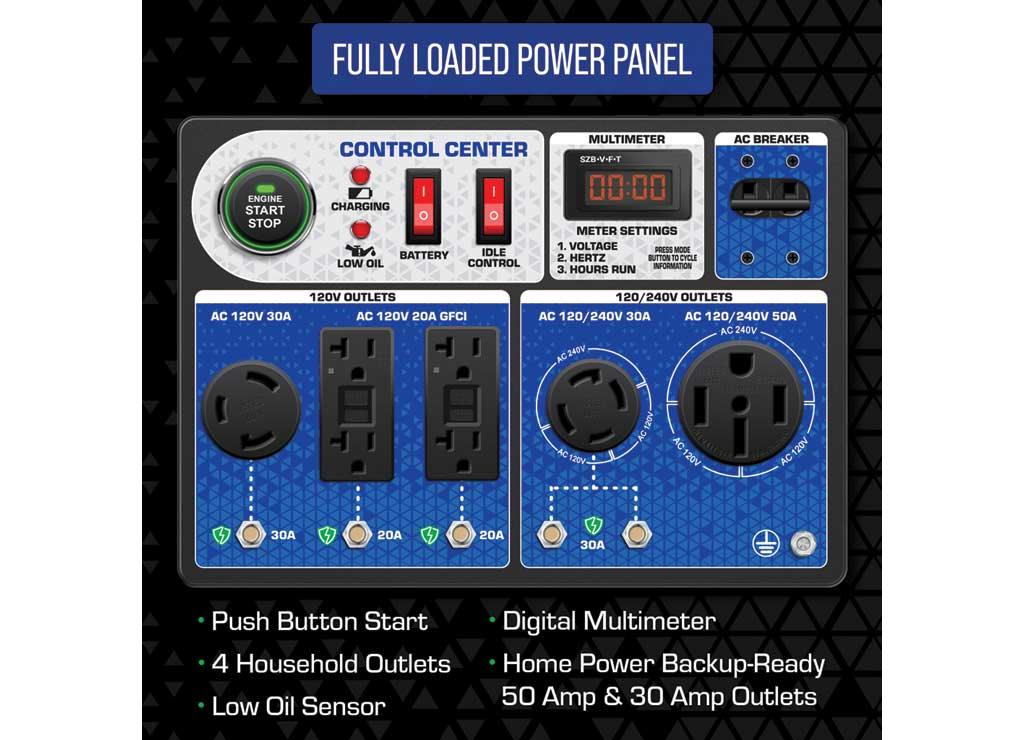 DuroMax Portable Dual Fuel Generator, 13,000 Surge Watts, 10,500 Rated Watts, Electric Start