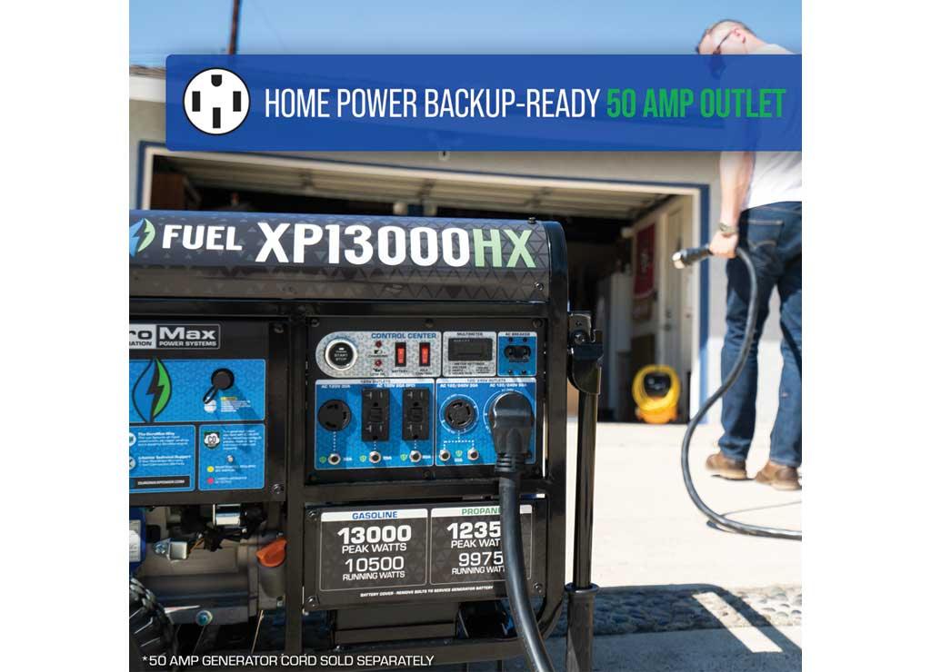 DuroMax Portable Dual Fuel Generator, 13,000 Surge Watts, 10,500 Rated Watts, Electric Start