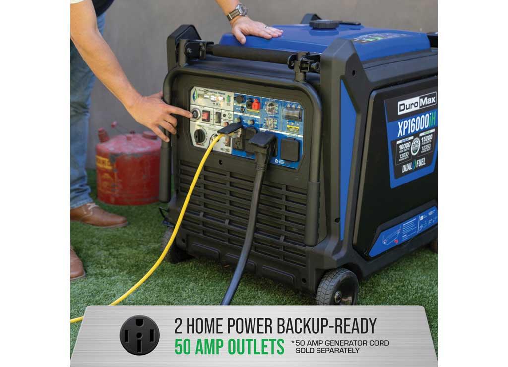DuroMax XP16000iH 16,000 Watt Dual Fuel Portable Inverter Generator - Quiet, Low THD