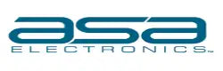 Asa electronics logo in sleek, modern teal and dark gray gradient lettering.