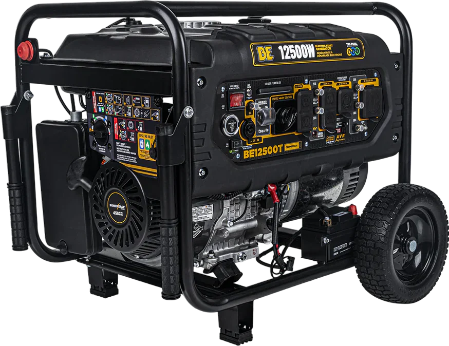BE 9000W/12500W Generator Tri-Fuel Gas Propane Natural Gas Electric Start CO Detect 120/240V
