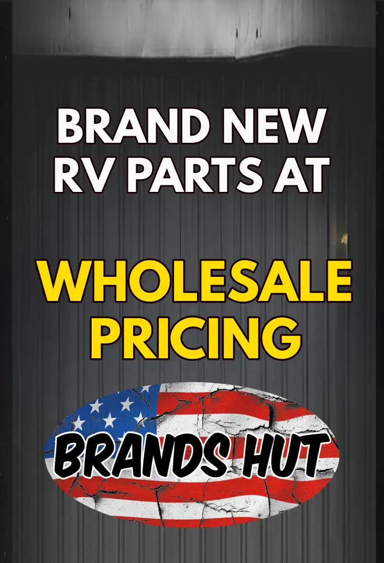 Brands hut logo with cracked american flag design.