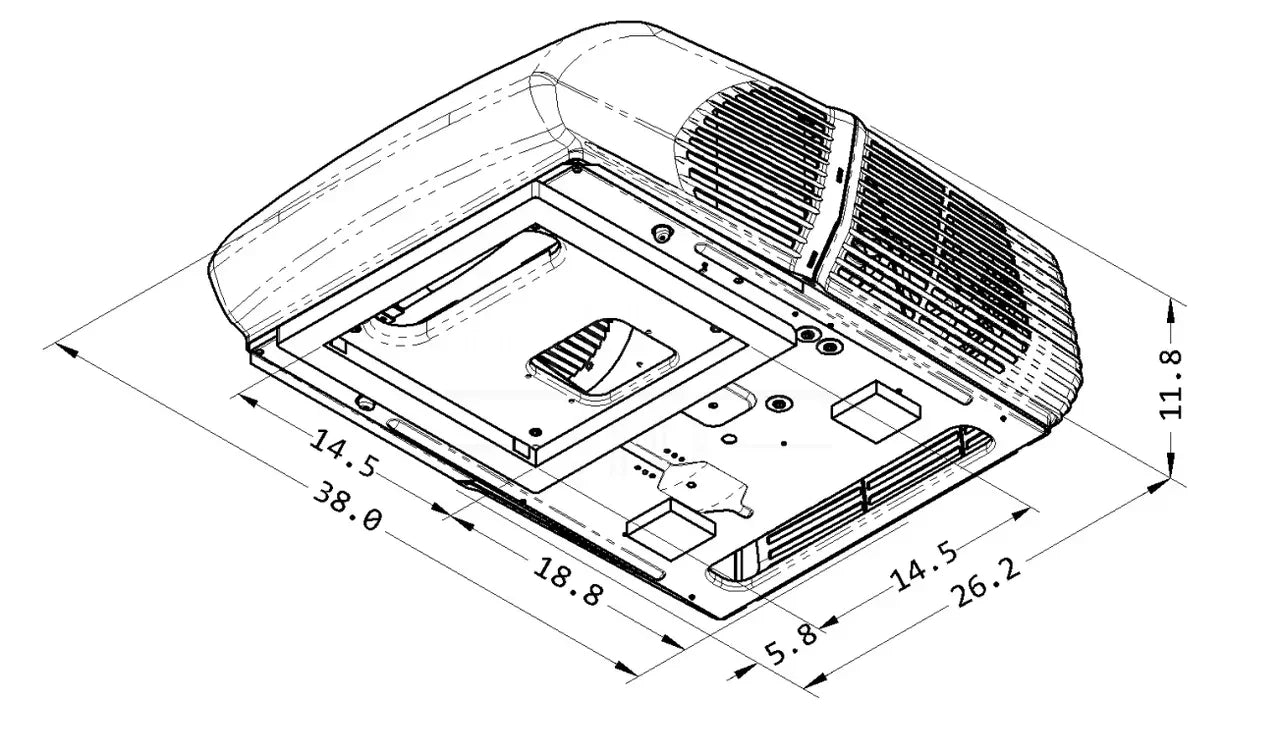 Coleman Mach 10 RV Air Conditioner 45004-0792 | 15,000 BTU Heat Pump | Black - RV HVAC