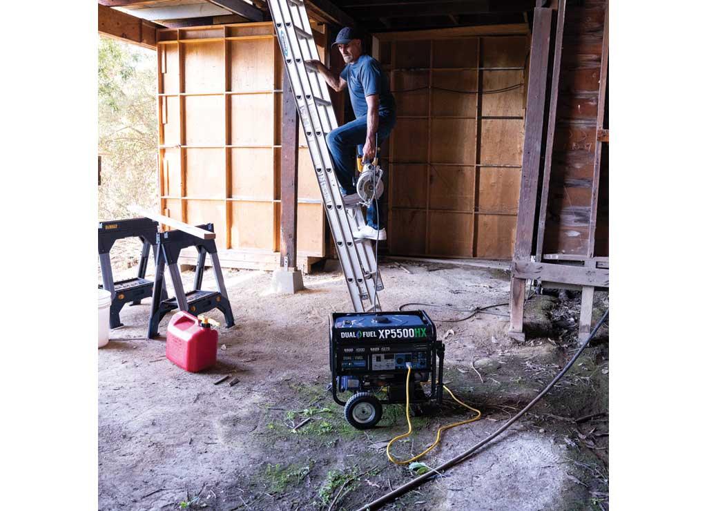 DuroMax Dual Fuel Generator with CO Alert, 5500 Surge Watts, 4500 Rated Watts, Electric Start, Model# XP5500HX