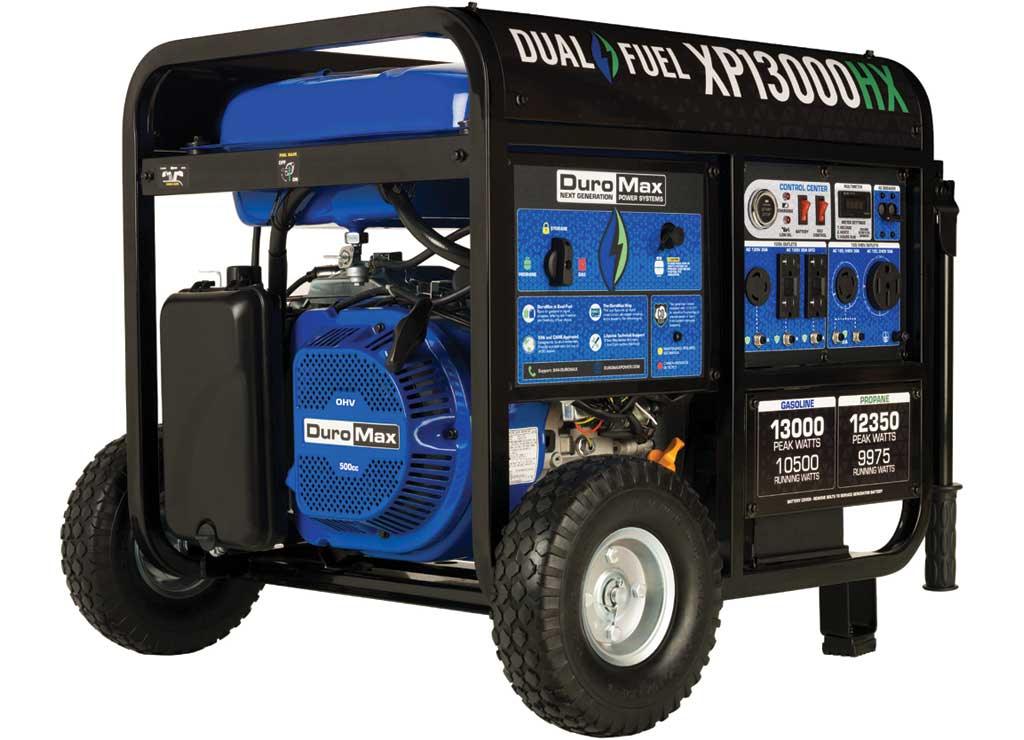 DuroMax Portable Dual Fuel Generator, 13,000 Surge Watts, 10,500 Rated Watts, Electric Start, Model# XP13000HX