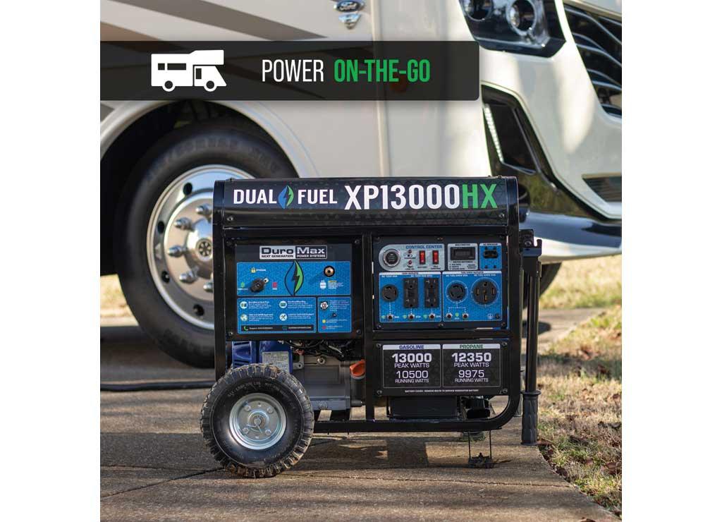 DuroMax Portable Dual Fuel Generator, 13,000 Surge Watts, 10,500 Rated Watts, Electric Start, Model# XP13000HX