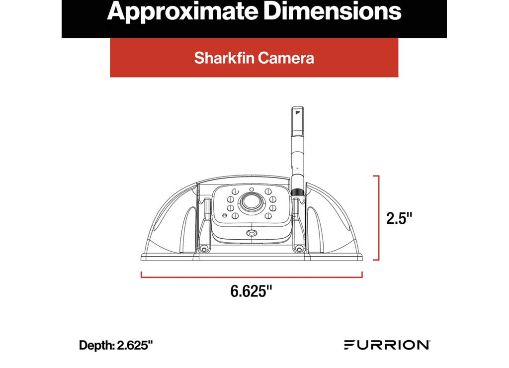 Furrion FOS5HTASF Vison S+ RV Backup Camera System 5’’ Monitor Rear Sharkfin Camera - Exterior Truck Parts