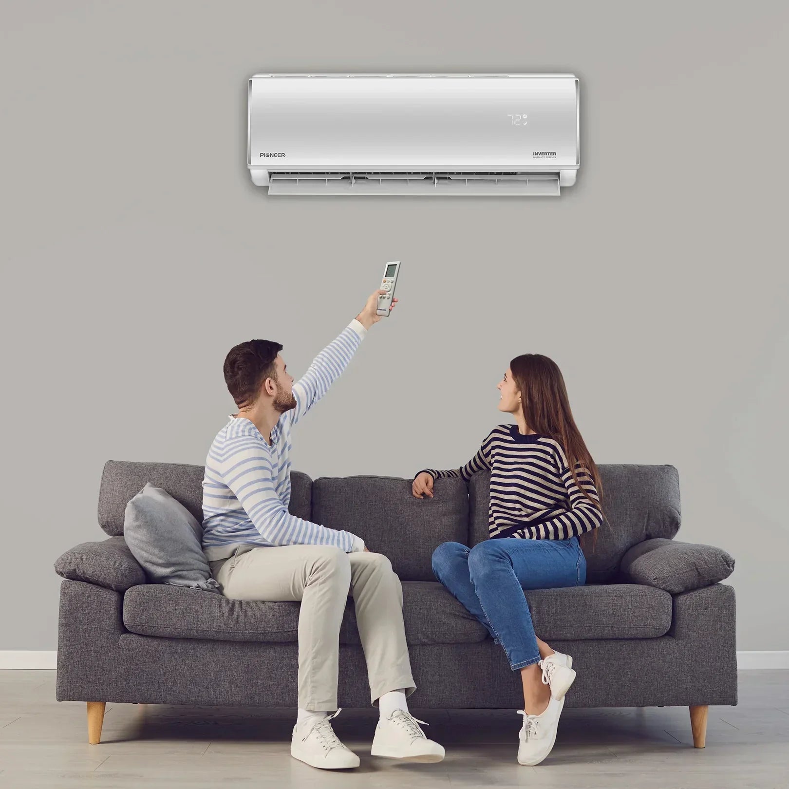 Pioneer® Diamante Essenza™ 11,500 BTU 17 SEER2 115V High-Wall Ductless Mini-Split Air Conditioner Inverter Heat Pump with 16 Ft. Kit